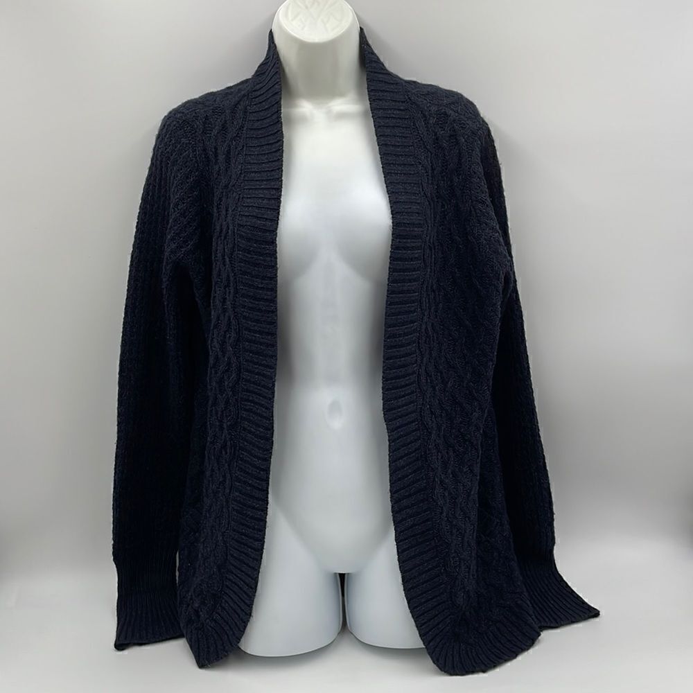 Navy blue RD style opened cardigan sweater